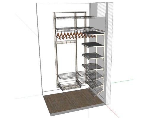Сетчатая гардеробная в маленькую прихожую